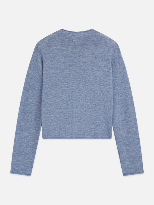 Light Slate Gray קרדיגן לנשים Fuzzy Funnel-Neck SCOTCH & SODA
