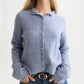 Lavender קרדיגן לנשים Fuzzy Funnel-Neck SCOTCH & SODA