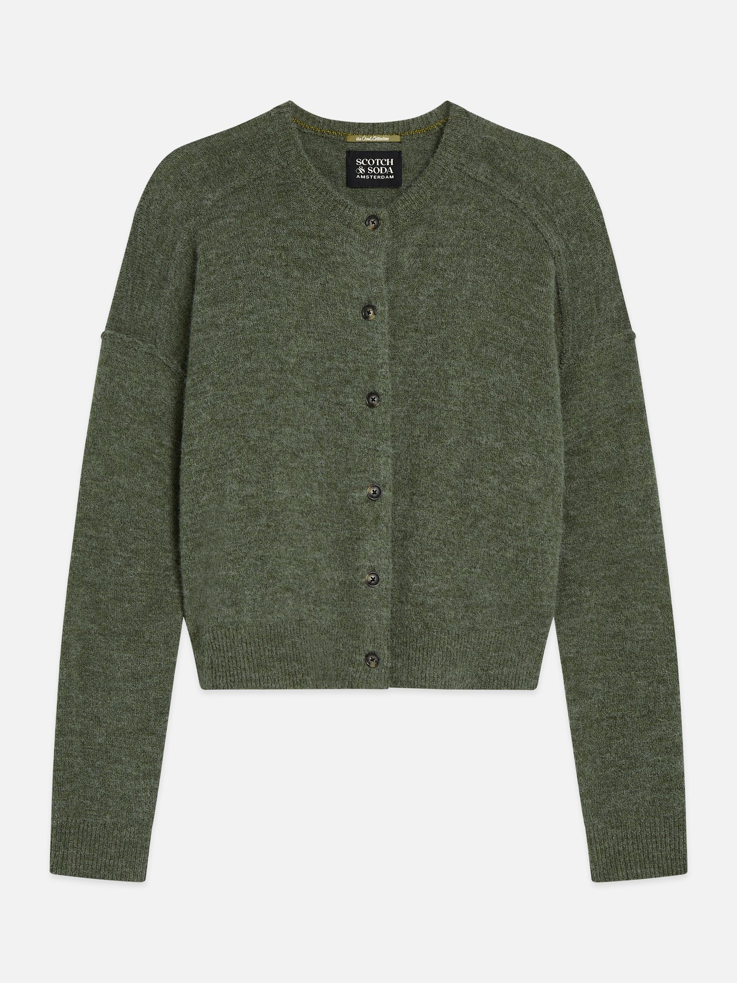 Dark Olive Green קרדיגן לנשים Fuzzy Relaxed SCOTCH & SODA