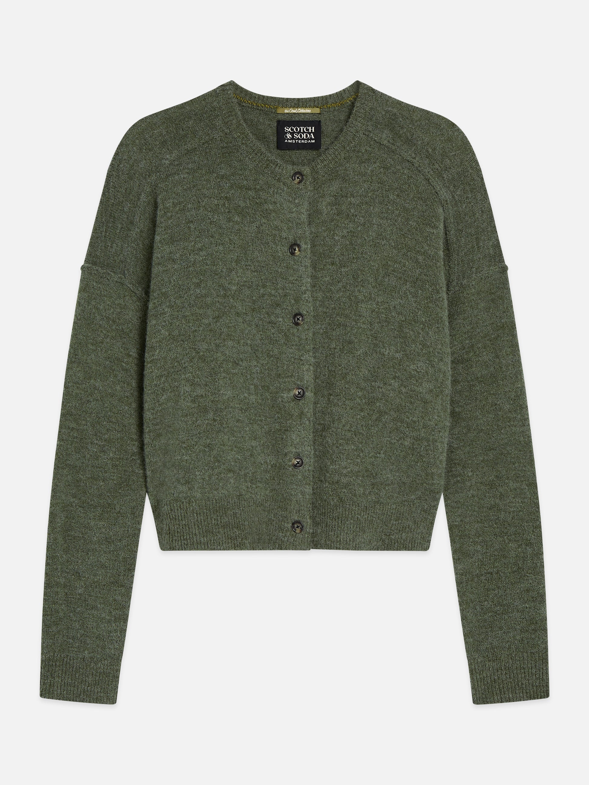 Dark Olive Green קרדיגן לנשים Fuzzy Relaxed SCOTCH & SODA