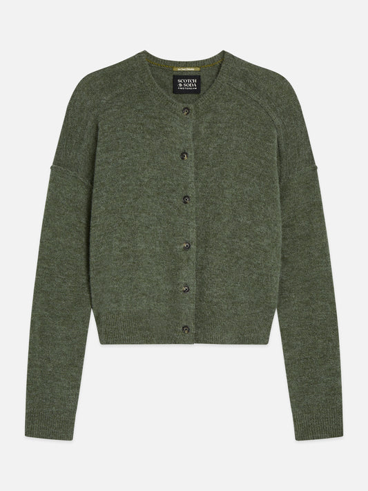 Dark Olive Green קרדיגן לנשים Fuzzy Relaxed SCOTCH & SODA