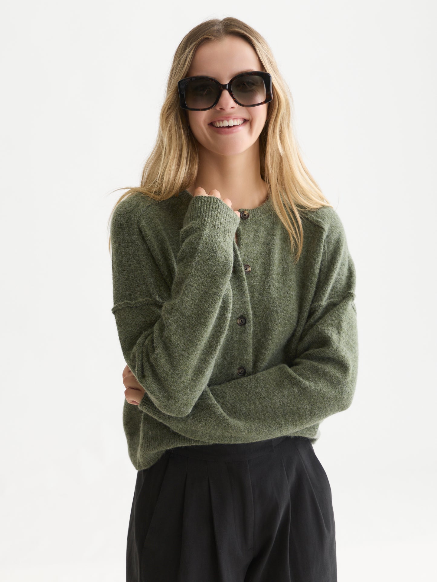 White Smoke קרדיגן לנשים Fuzzy Relaxed SCOTCH & SODA
