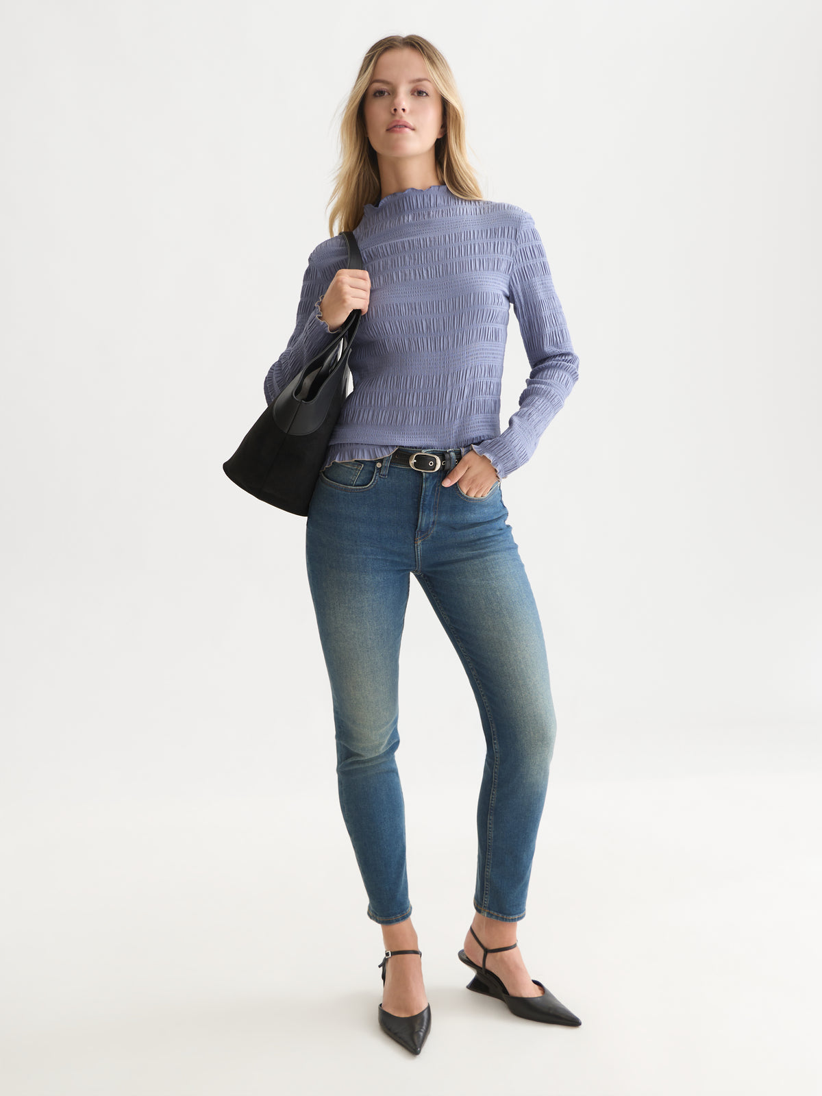 Lavender חולצה ארוכה לנשים Smocked SCOTCH & SODA