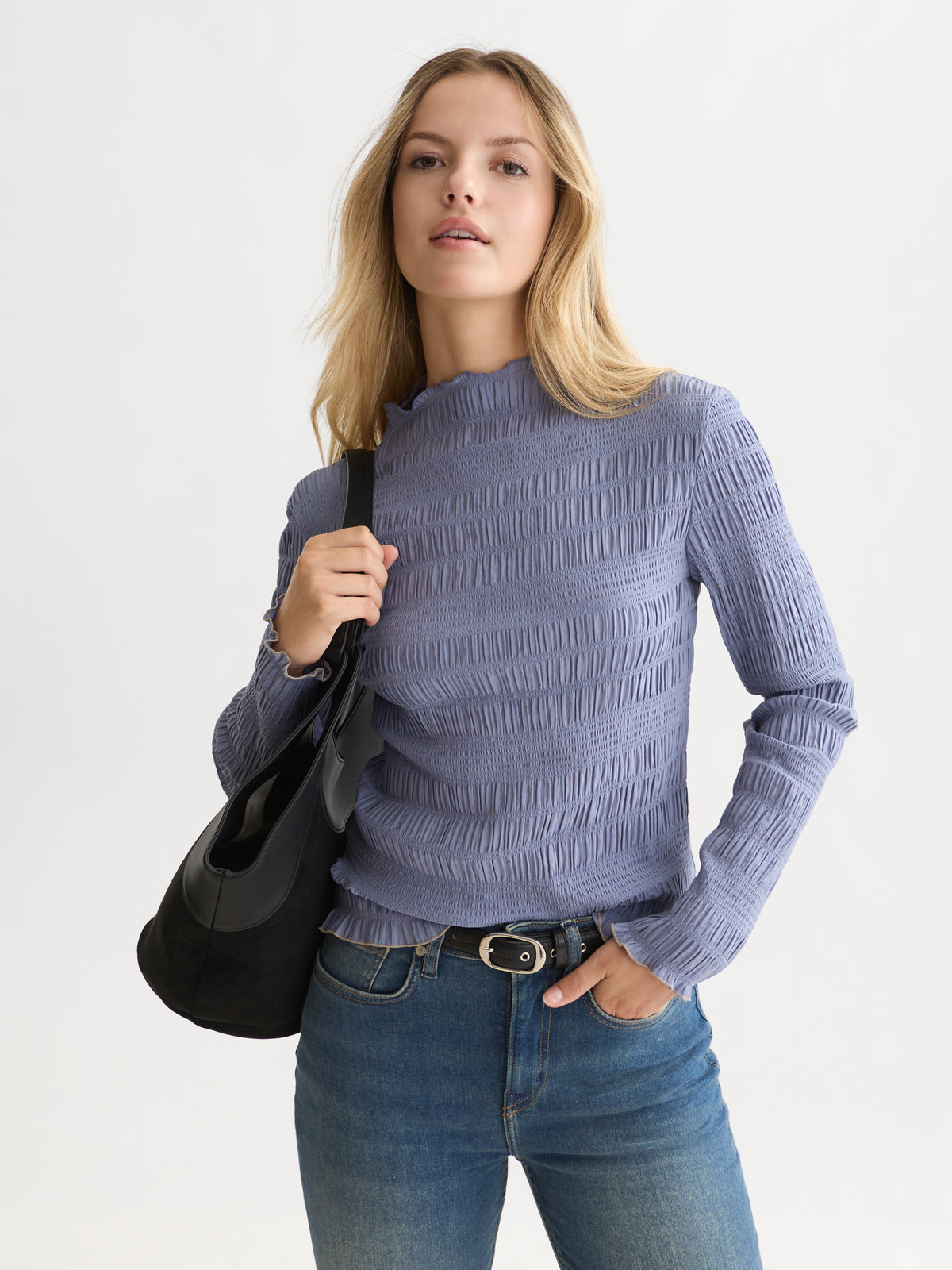 Lavender חולצה ארוכה לנשים Smocked SCOTCH & SODA