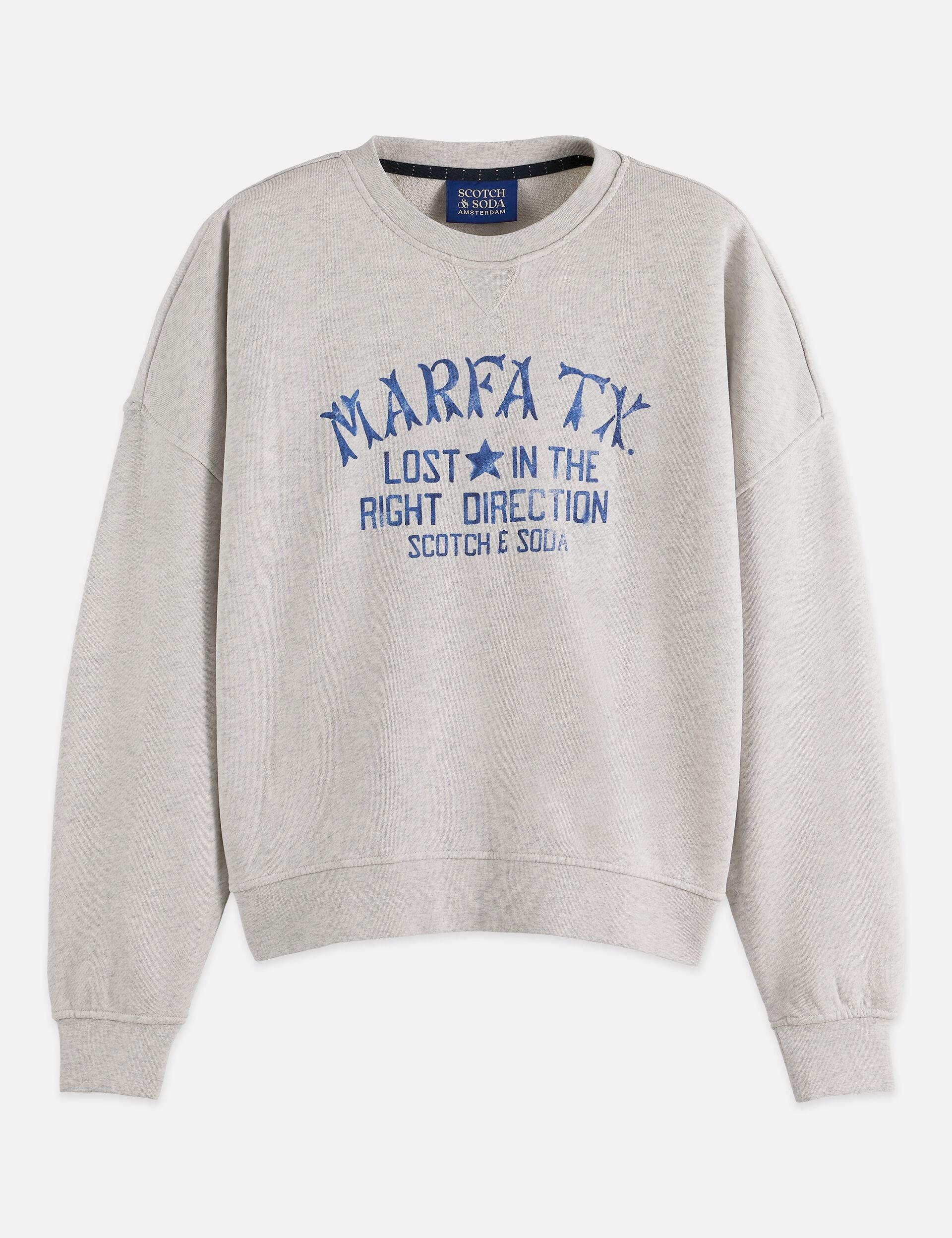 Gray DENIM GRAPHIC OVERSIZED FIT SWEATSHIRT סווטשירט SCOTCH & SODA