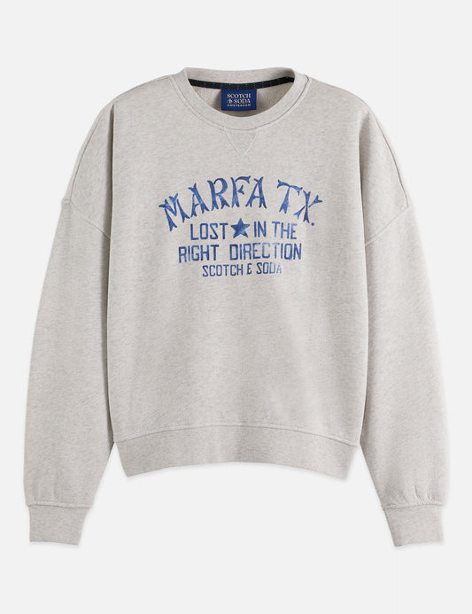 Gray DENIM GRAPHIC OVERSIZED FIT SWEATSHIRT סווטשירט SCOTCH & SODA