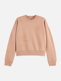 Tan סווטשירט לנשים Flock Print SCOTCH & SODA