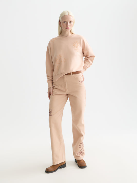 White Smoke סווטשירט לנשים Flock Print SCOTCH & SODA