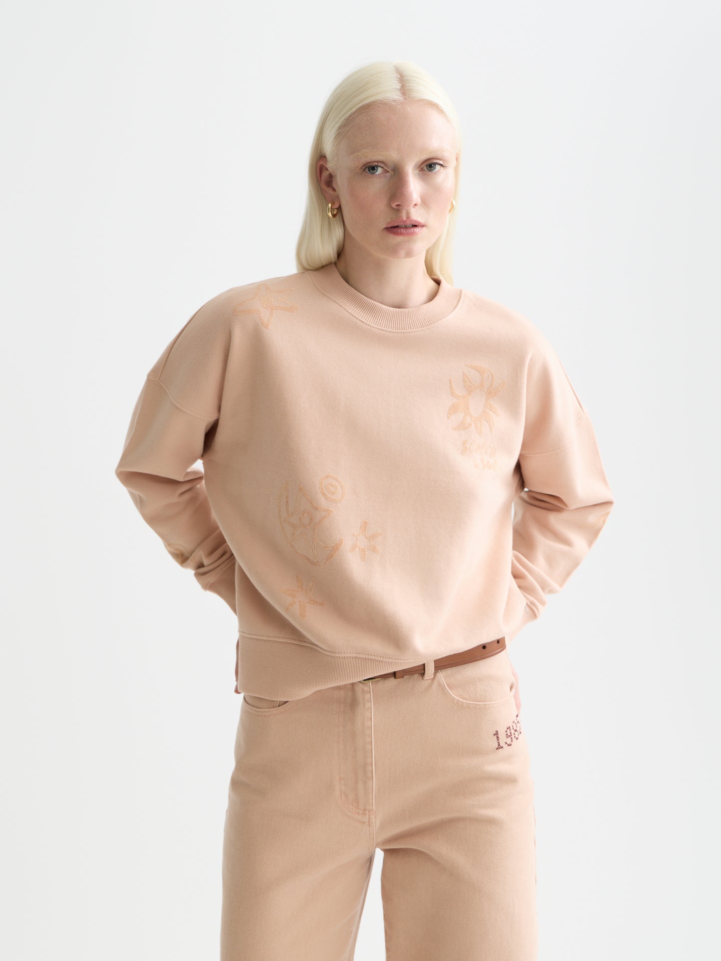 Misty Rose סווטשירט לנשים Flock Print SCOTCH & SODA