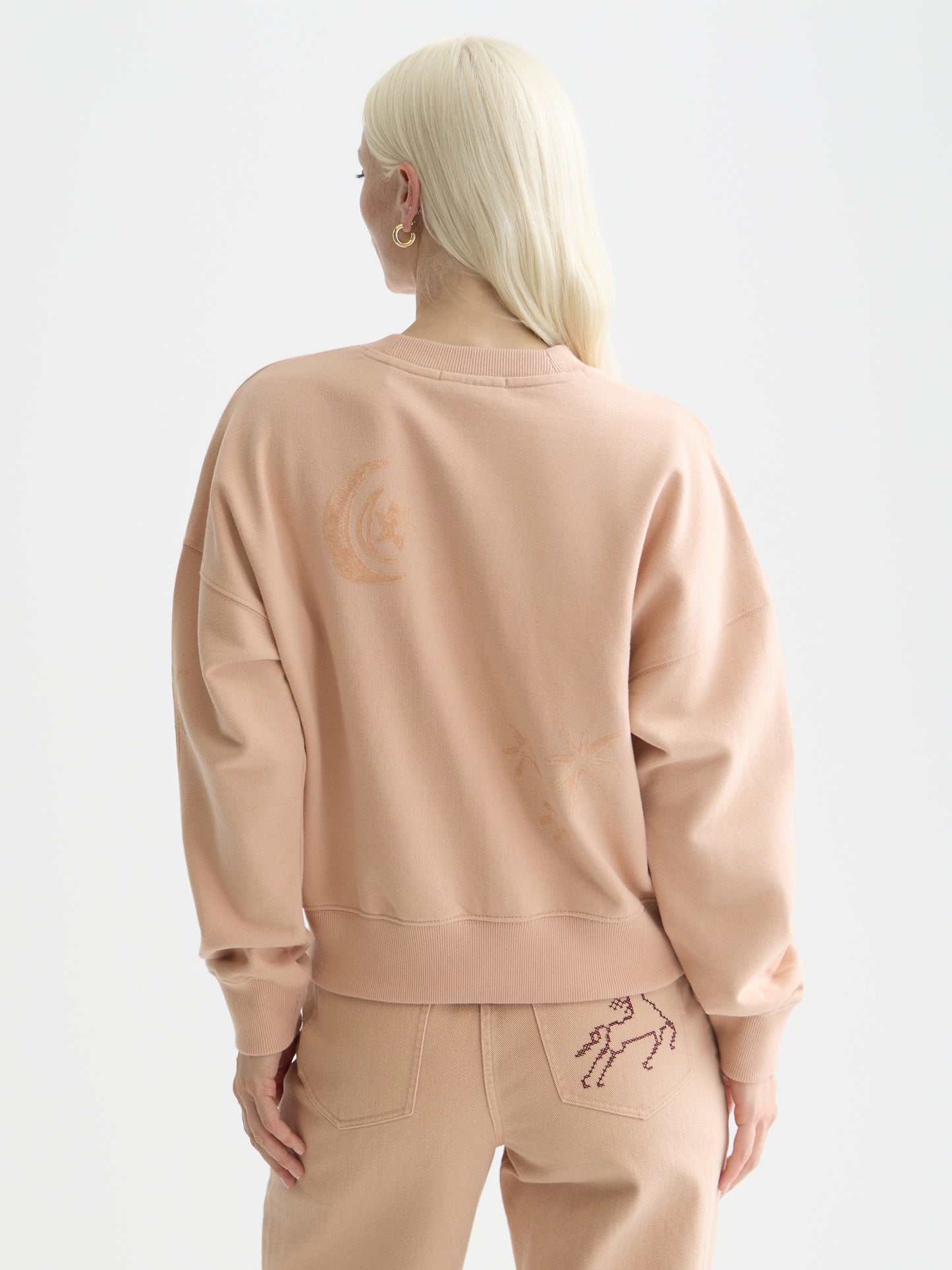 Tan סווטשירט לנשים Flock Print SCOTCH & SODA