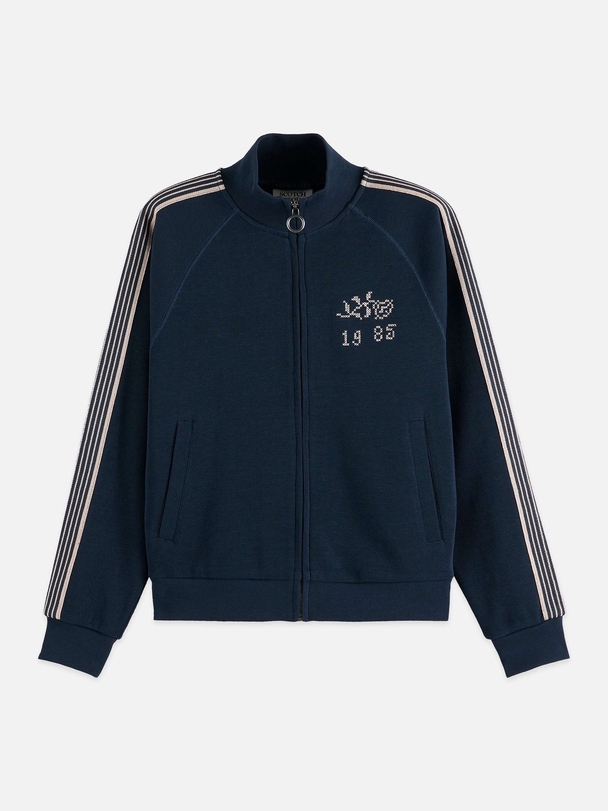 Dark Slate Gray ZIP THROUGH INTERLOCK SWEATSHIRT ג'קט SCOTCH & SODA