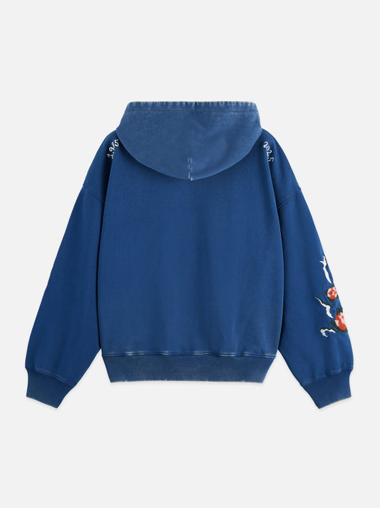 Dark Slate Blue קפוצ'ון לנשים Washed Artwork - מהדורת 40 שנה SCOTCH & SODA