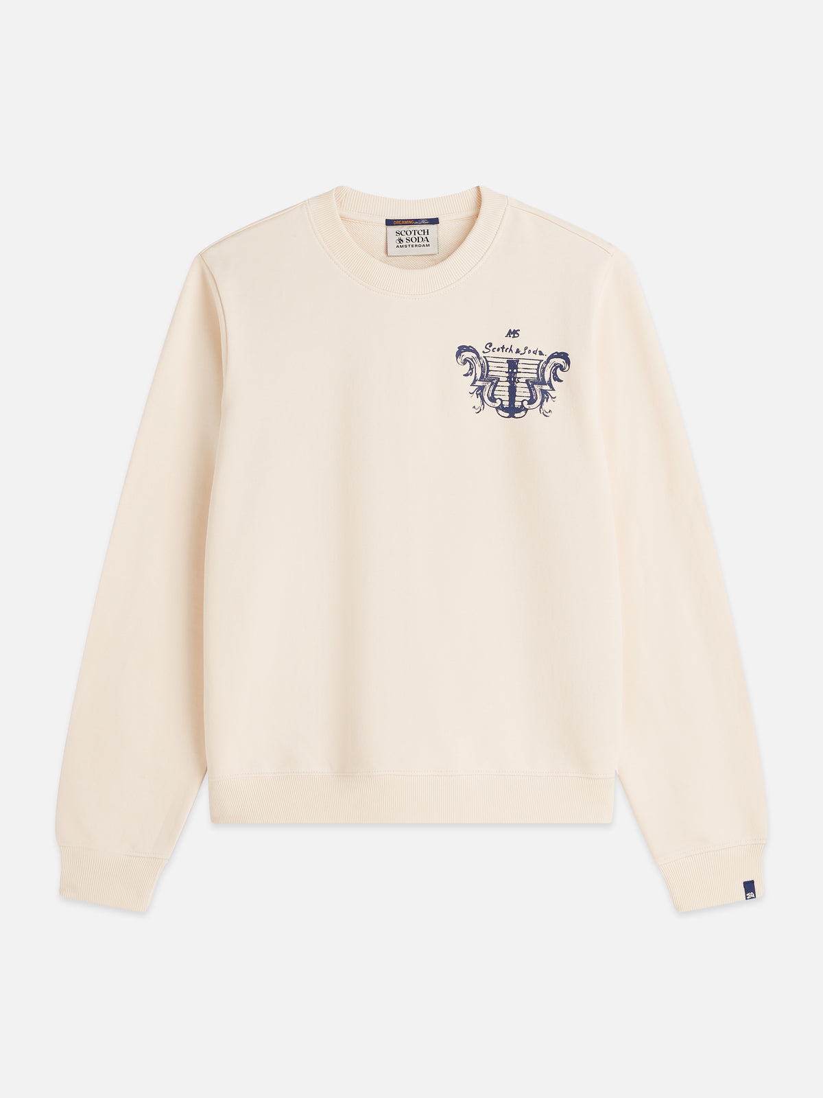 Antique White סווטשירט לנשים Chest Artwork SCOTCH & SODA