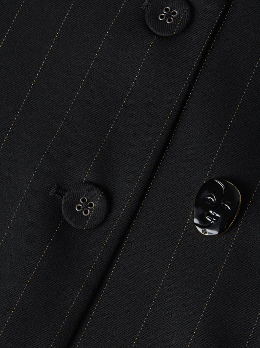 Black ווסט לנשים Lurex Pinstripe SCOTCH & SODA