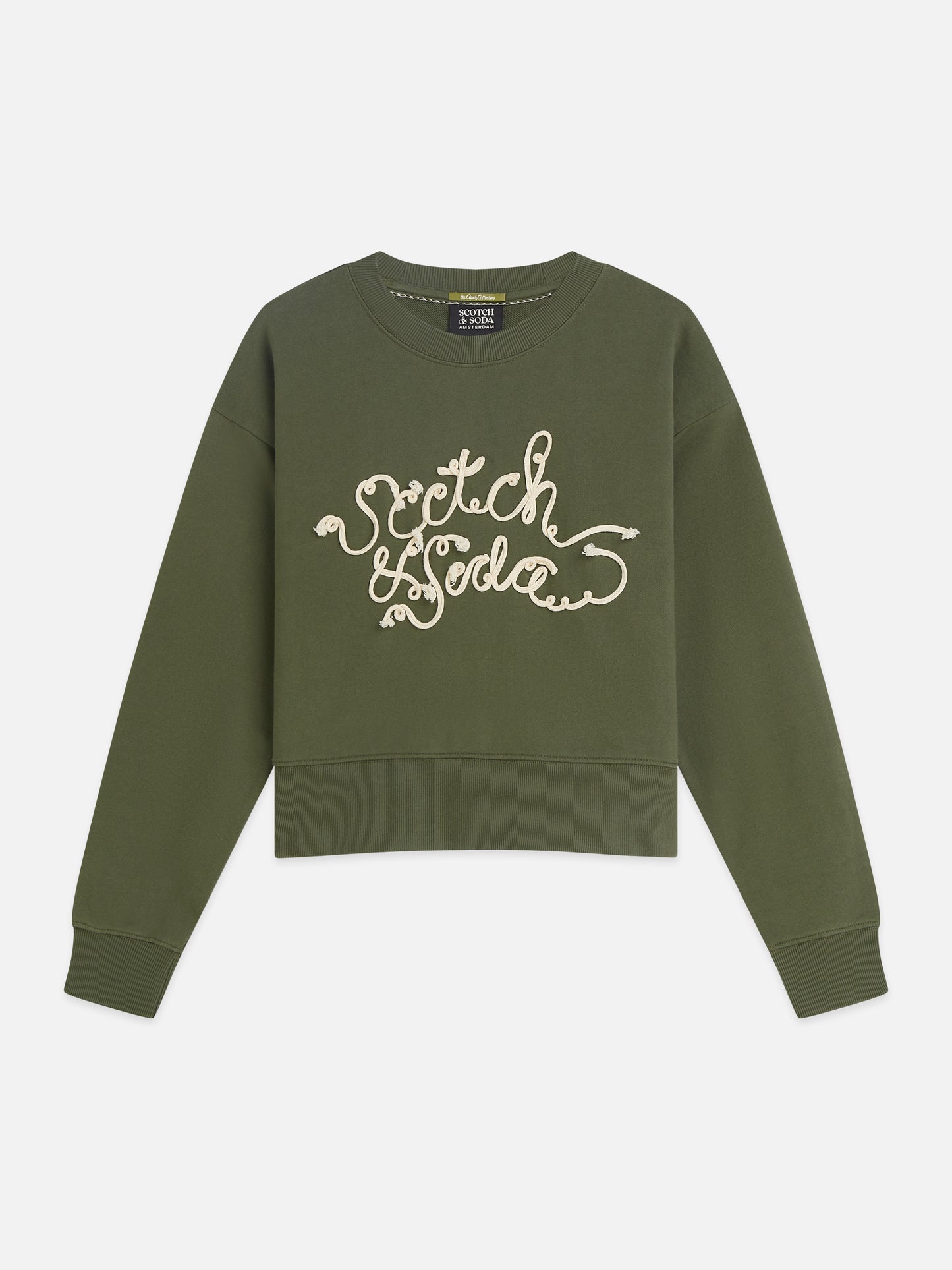 White Smoke סווטשירט לנשים Ribon Embroidery SCOTCH & SODA