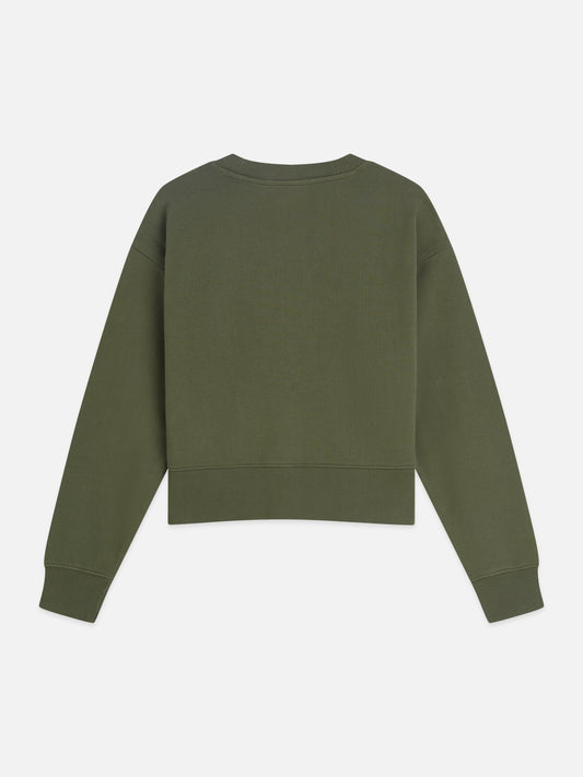 Dark Olive Green סווטשירט לנשים Ribon Embroidery SCOTCH & SODA