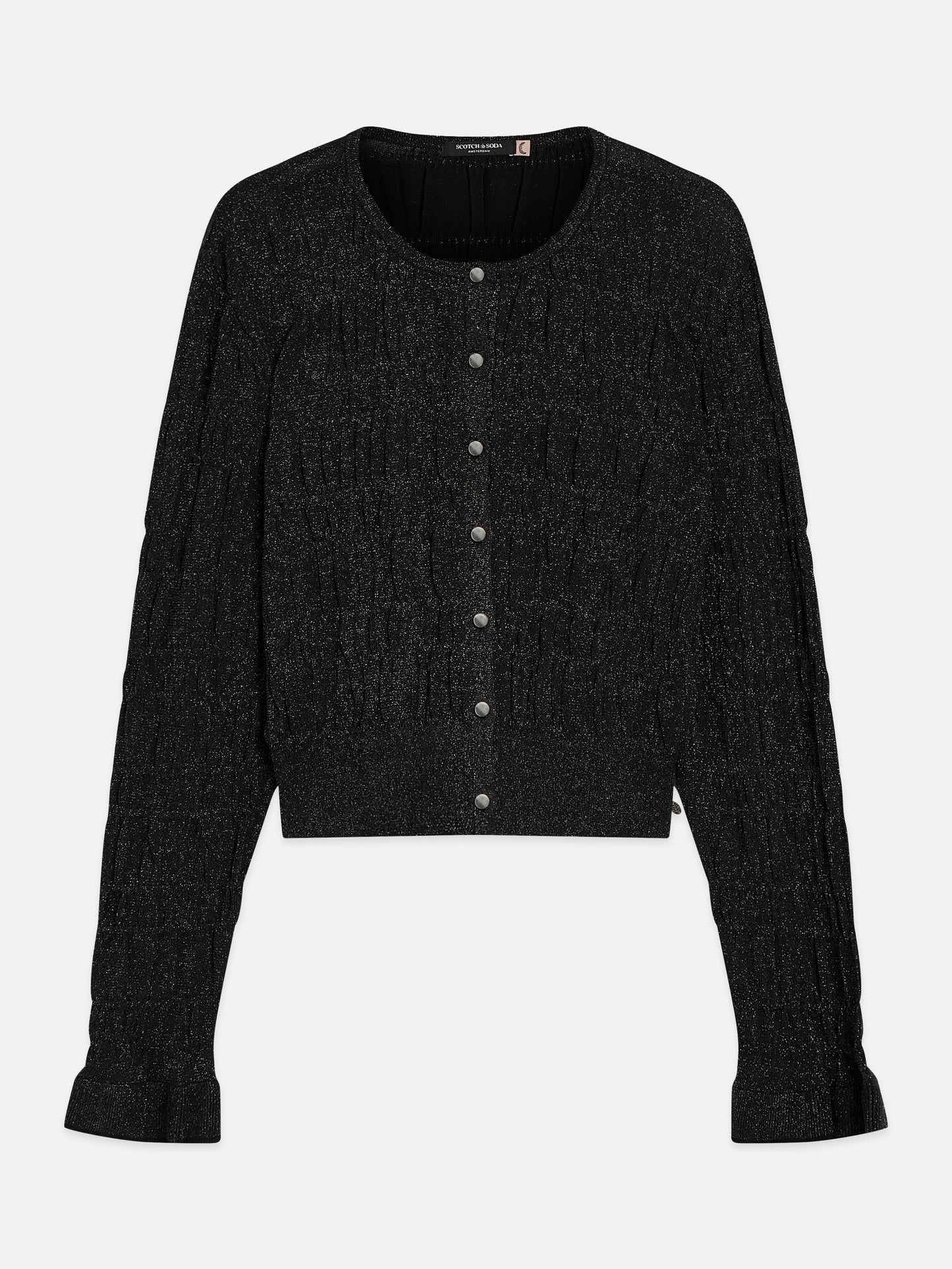 Black קרדיגן לנשים Smock Stitch SCOTCH & SODA