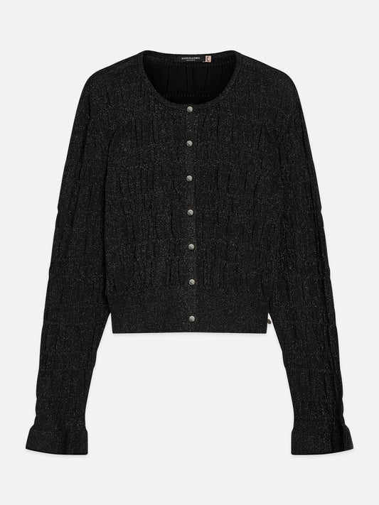 Black קרדיגן לנשים Smock Stitch SCOTCH & SODA