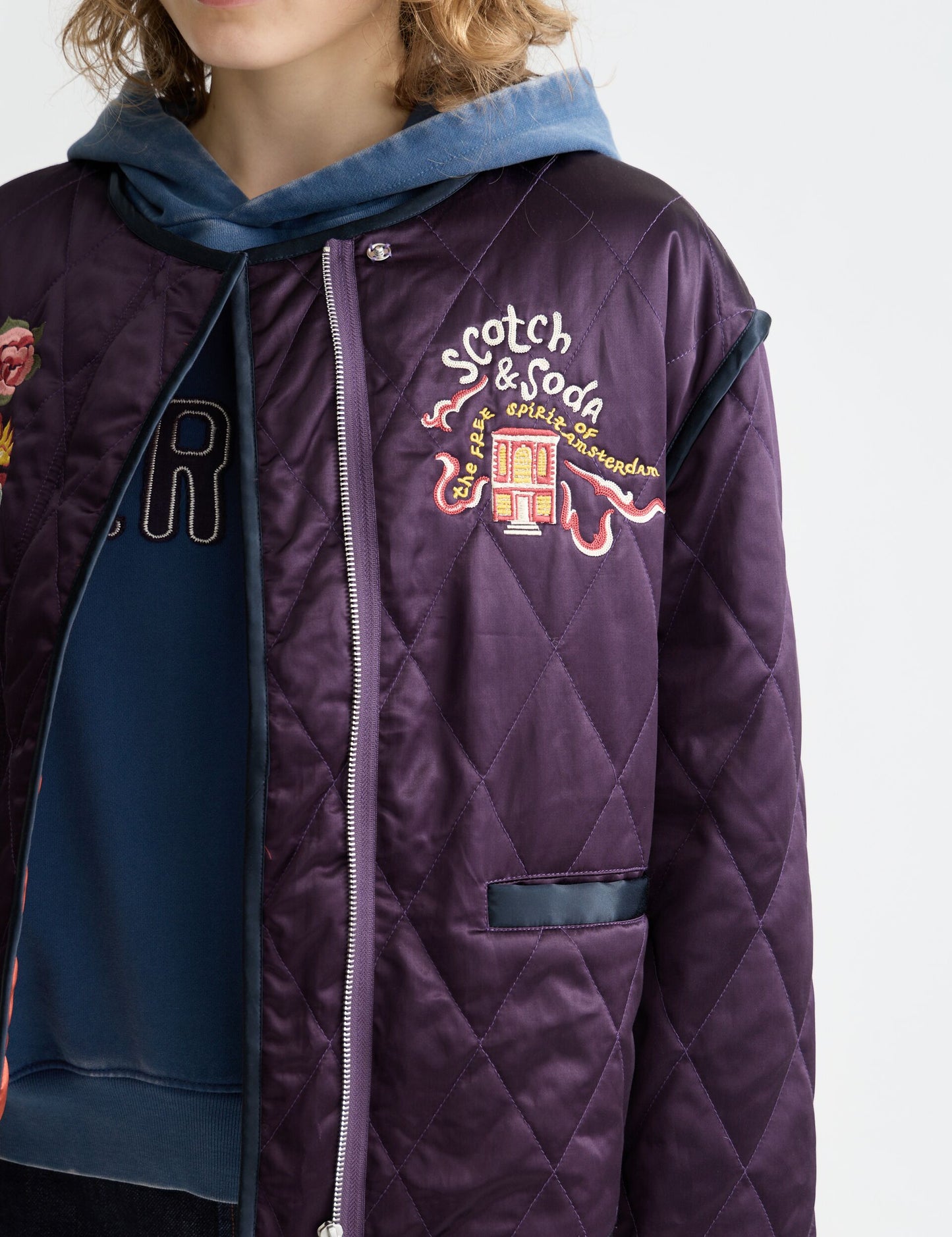 Black ג'קט לנשים Embroidered Souvenir - מהדורת 40 שנה SCOTCH & SODA