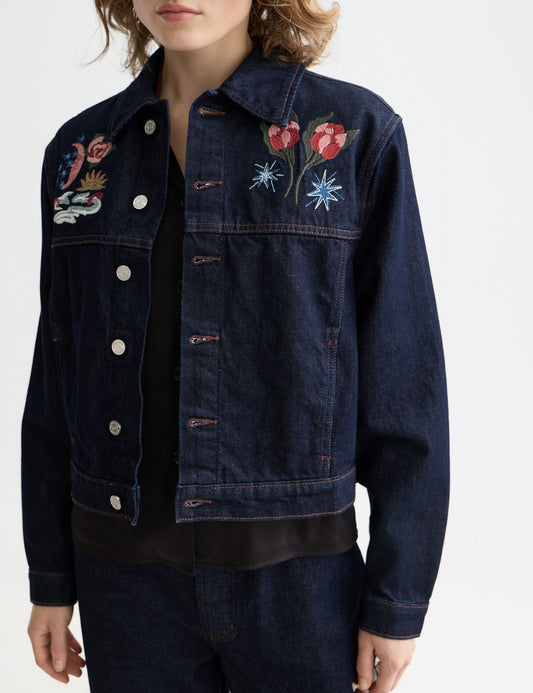 Black 40 YEARS DENIM JACKET — LUCKY CHARM ג'קט SCOTCH & SODA