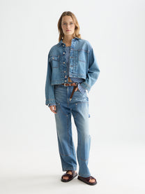 White Smoke ג׳קט ג׳ינס לנשים Pleat Front SCOTCH & SODA