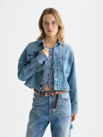 Alice Blue ג׳קט ג׳ינס לנשים Pleat Front SCOTCH & SODA