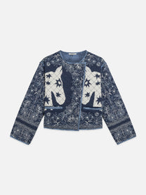 White Smoke ג׳קט קווילט דו־צדדי מודפס לנשים Revesible Printed SCOTCH & SODA