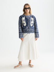 White Smoke ג׳קט קווילט דו־צדדי מודפס לנשים Revesible Printed SCOTCH & SODA