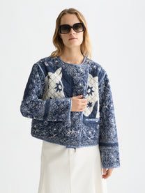 Lavender ג׳קט קווילט דו־צדדי מודפס לנשים Revesible Printed SCOTCH & SODA