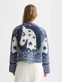 Lavender ג׳קט קווילט דו־צדדי מודפס לנשים Revesible Printed SCOTCH & SODA