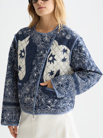 Lavender ג׳קט קווילט דו־צדדי מודפס לנשים Revesible Printed SCOTCH & SODA