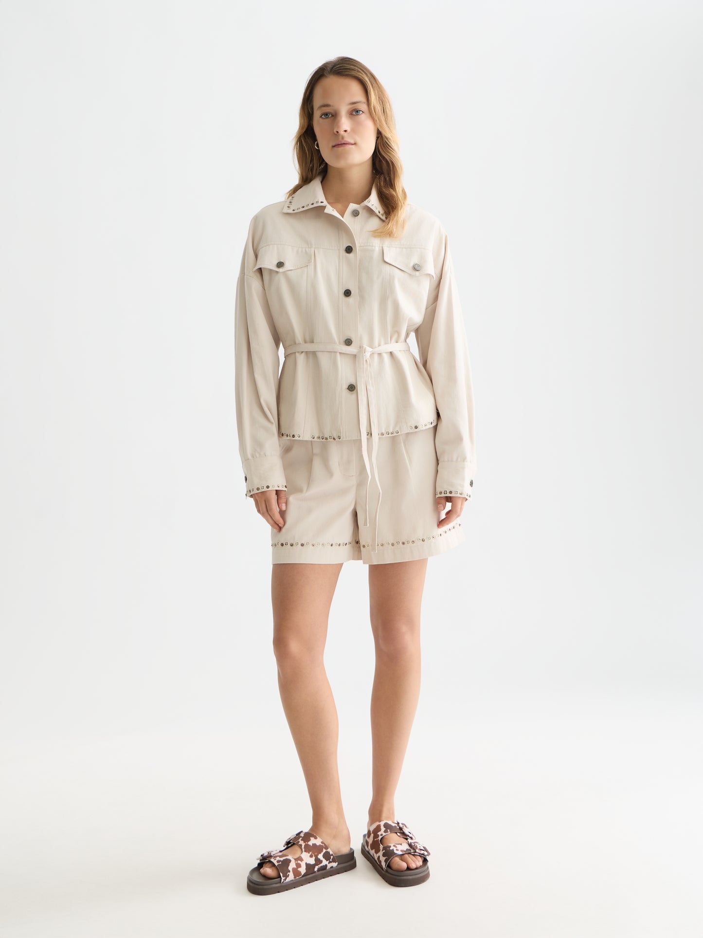 Gray EMBELLISHED COTTON TRUCKER ג'קט SCOTCH & SODA