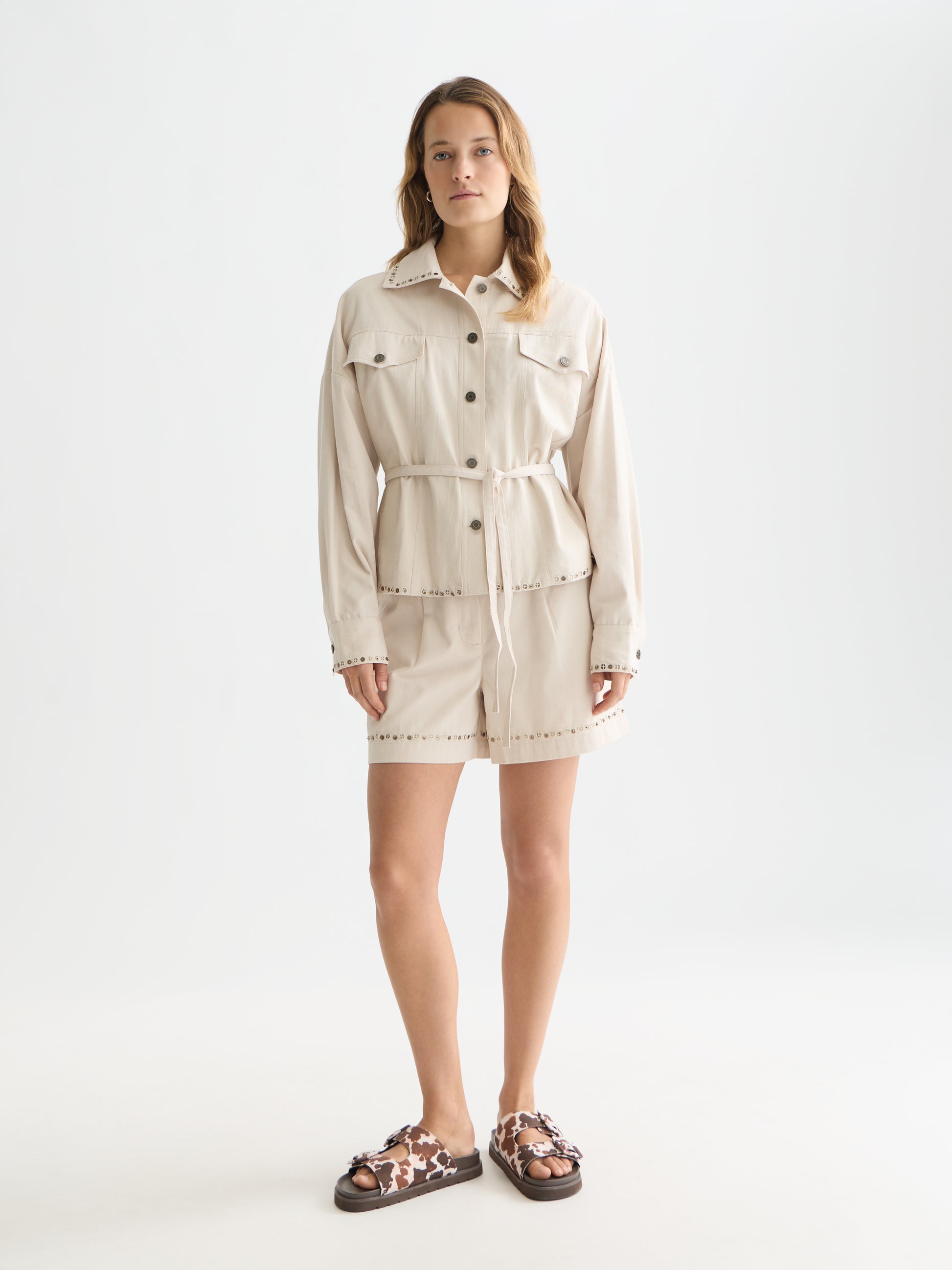 Gray EMBELLISHED COTTON TRUCKER ג'קט SCOTCH & SODA