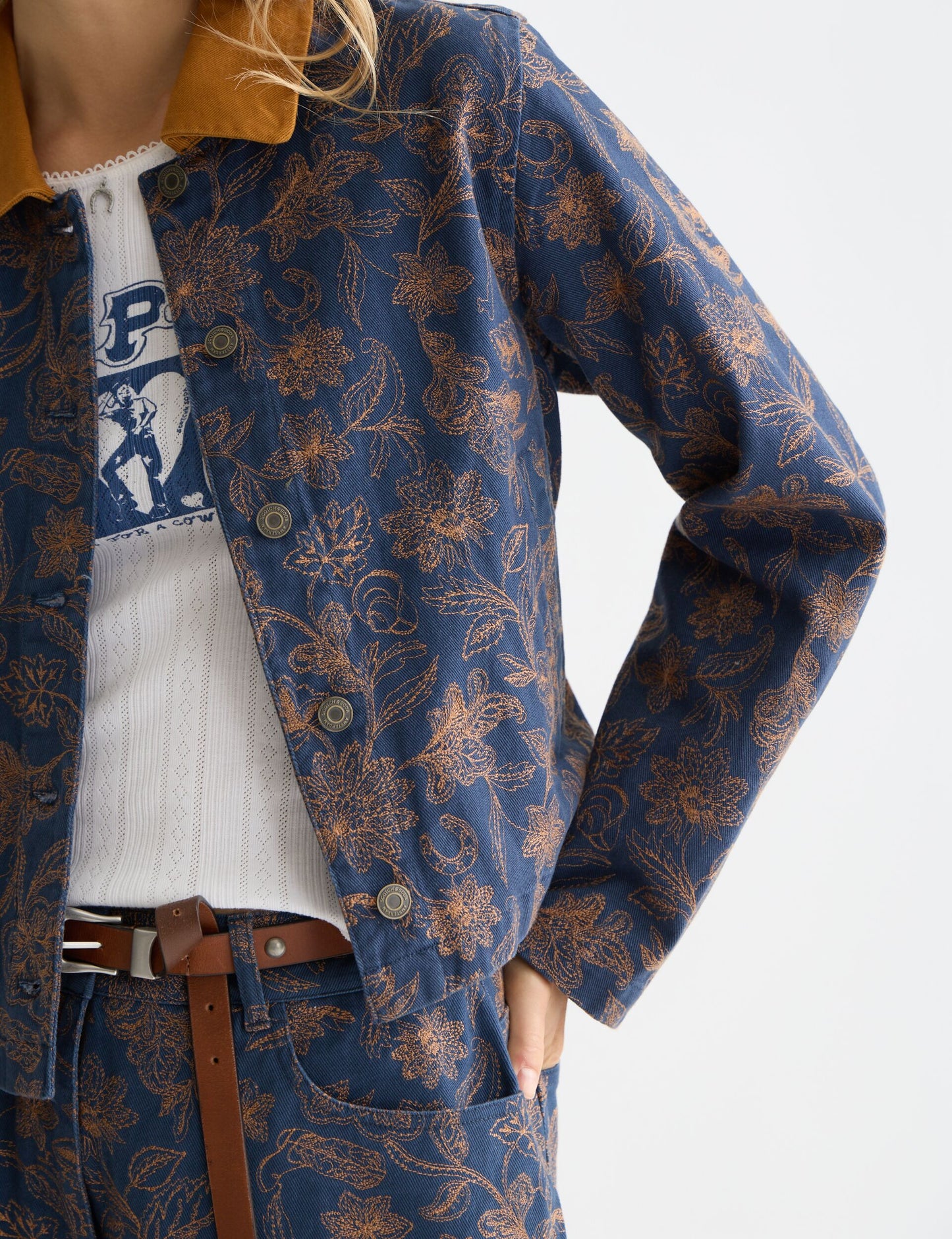 Lavender ג׳קט כותנה רקום לנשים Embroidered SCOTCH & SODA