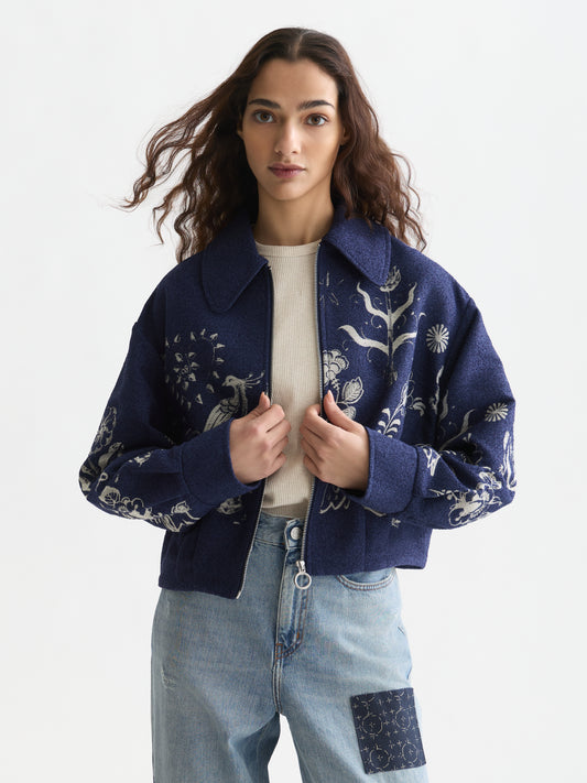 White Smoke ג'קט לנשים Jacquard SCOTCH & SODA