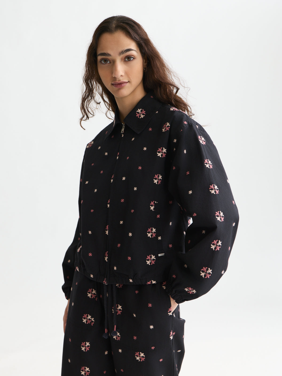 Black ג'קט לנשים Embroidered Cotton SCOTCH & SODA