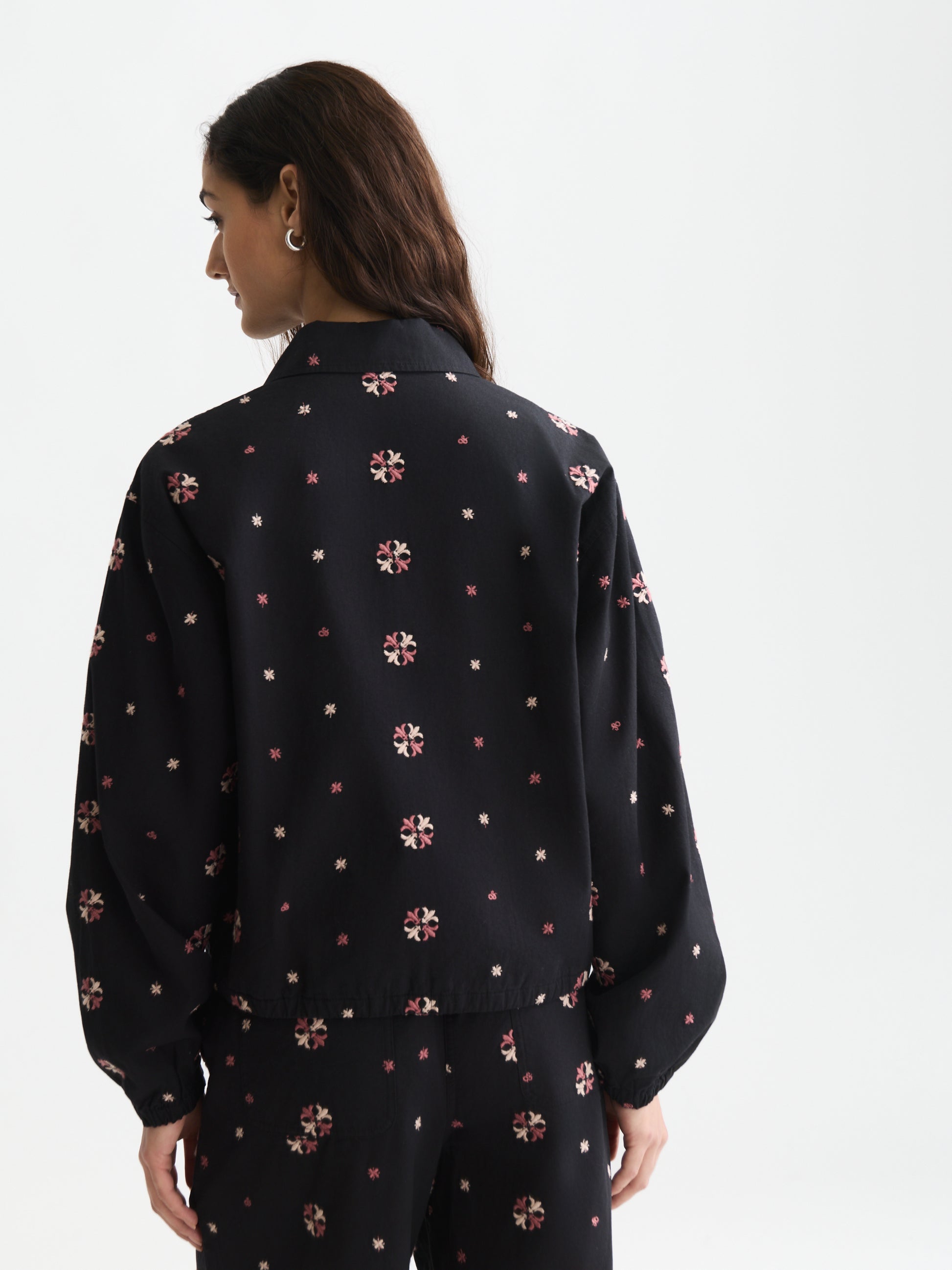 Black ג'קט לנשים Embroidered Cotton SCOTCH & SODA
