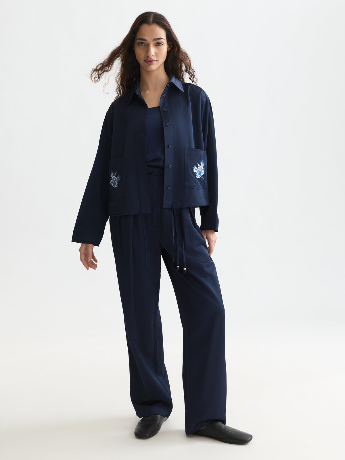 Black ג'קט לנשים Embroidered Satin SCOTCH & SODA
