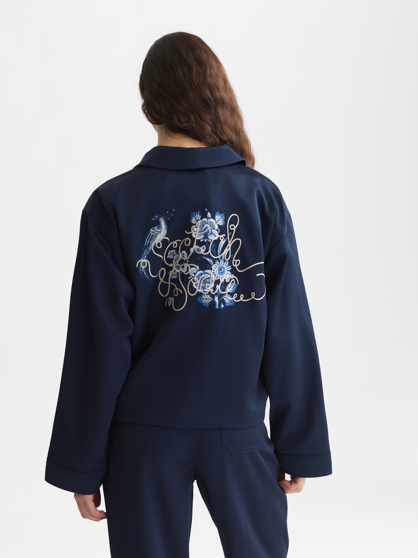 Black ג'קט לנשים Embroidered Satin SCOTCH & SODA