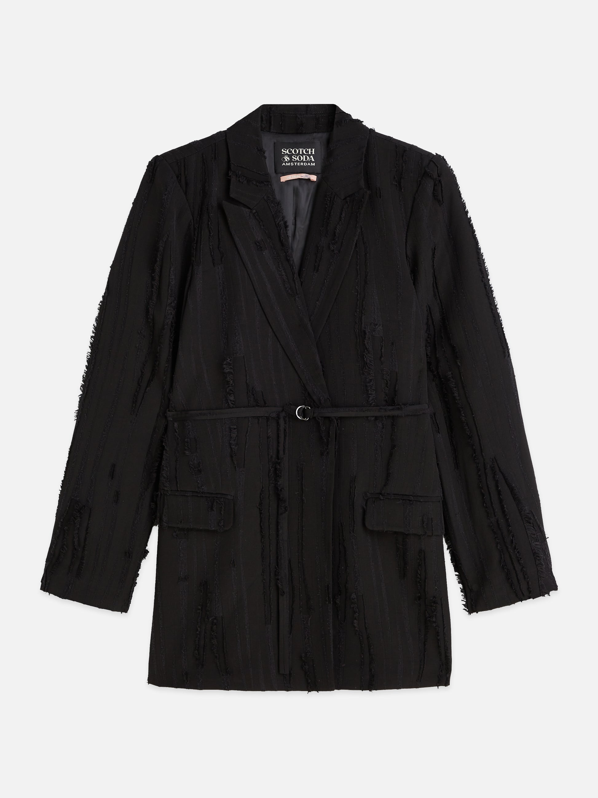 Black בלייזר לנשים Belted Double Breasted SCOTCH & SODA