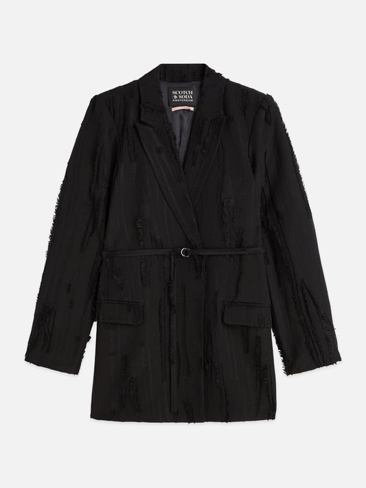 Black בלייזר לנשים Belted Double Breasted SCOTCH & SODA