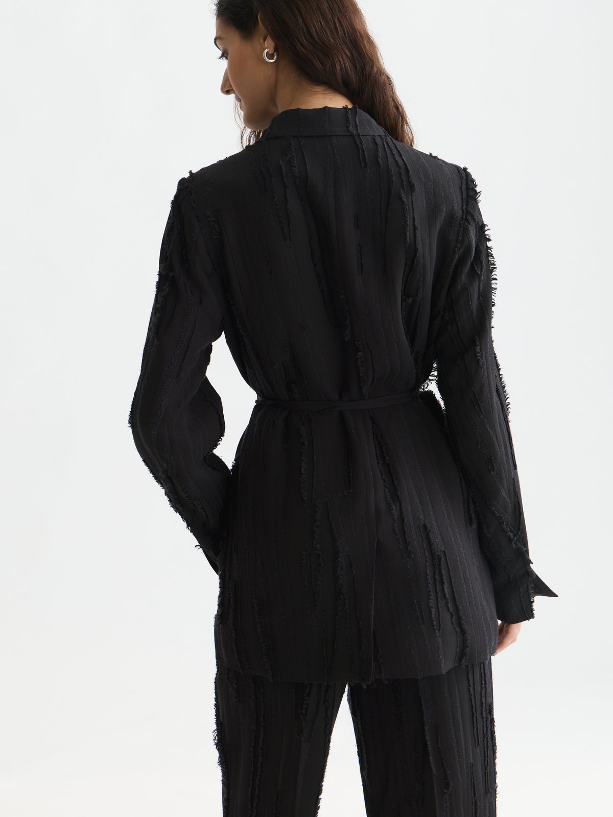 Black בלייזר לנשים Belted Double Breasted SCOTCH & SODA