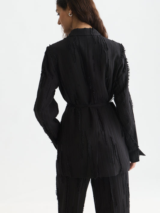 Black בלייזר לנשים Belted Double Breasted SCOTCH & SODA