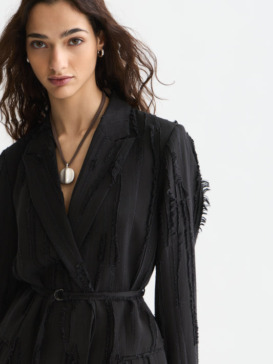 Black בלייזר לנשים Belted Double Breasted SCOTCH & SODA