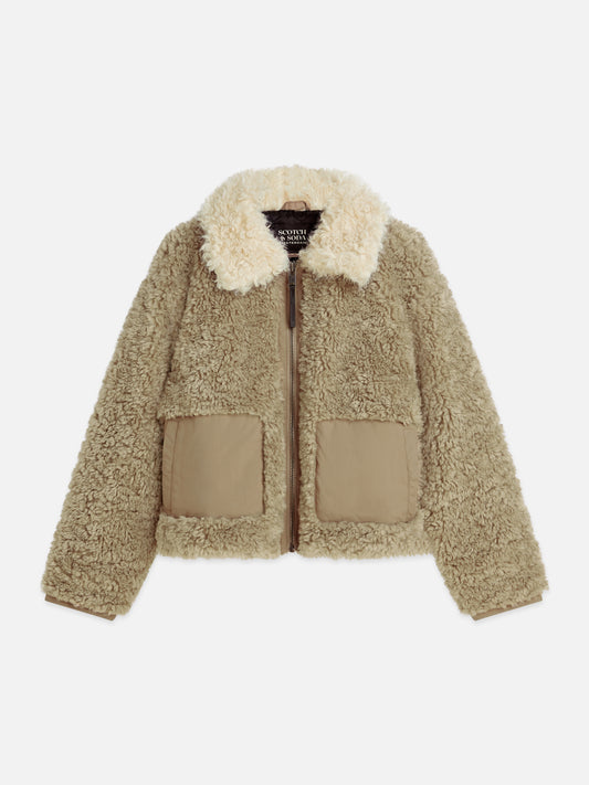 Rosy Brown ג'קט לנשים Faux Fur SCOTCH & SODA