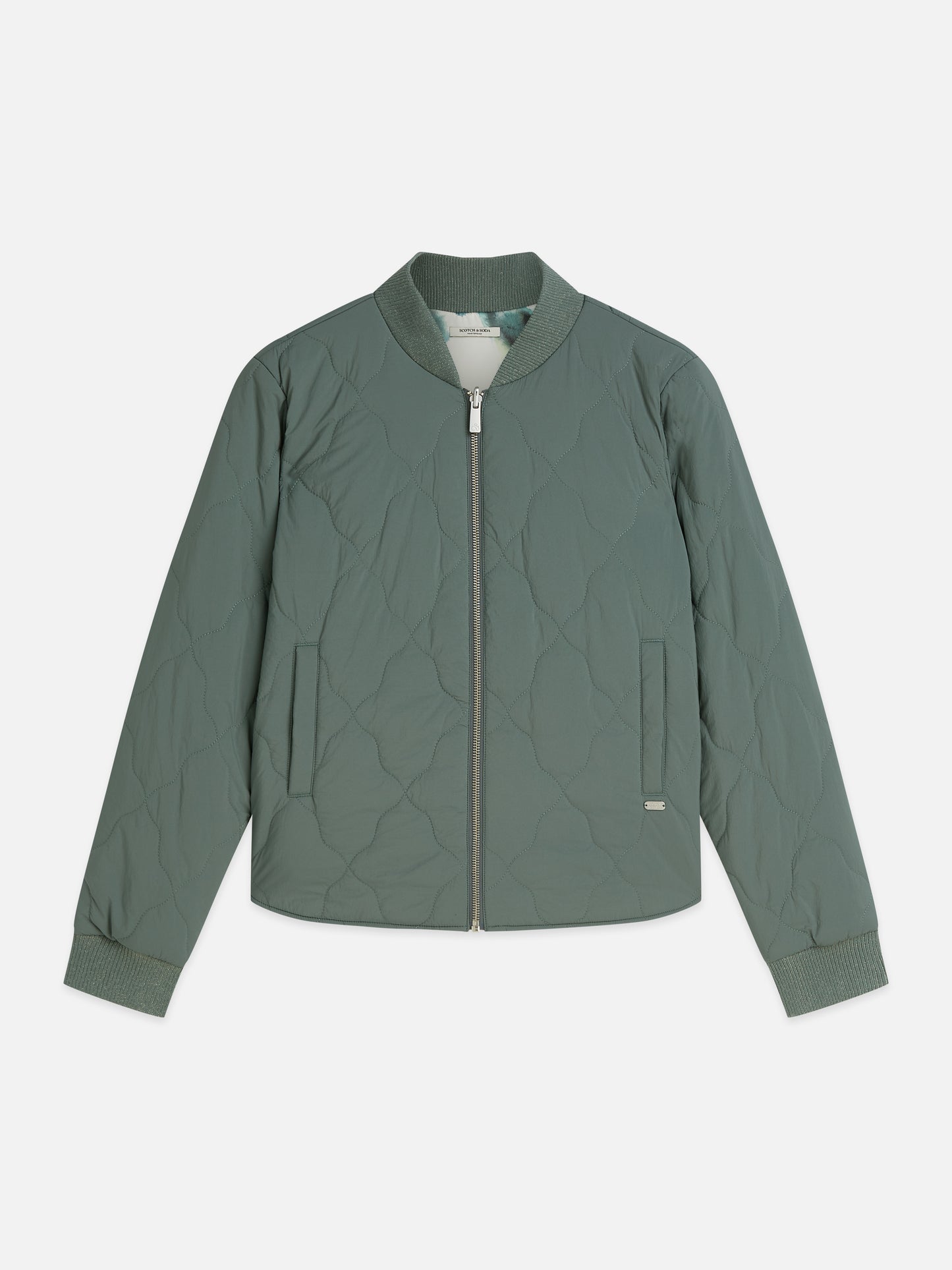 Dim Gray ג'קט דו צדדי לנשים Reversible Quilted Bomber SCOTCH & SODA