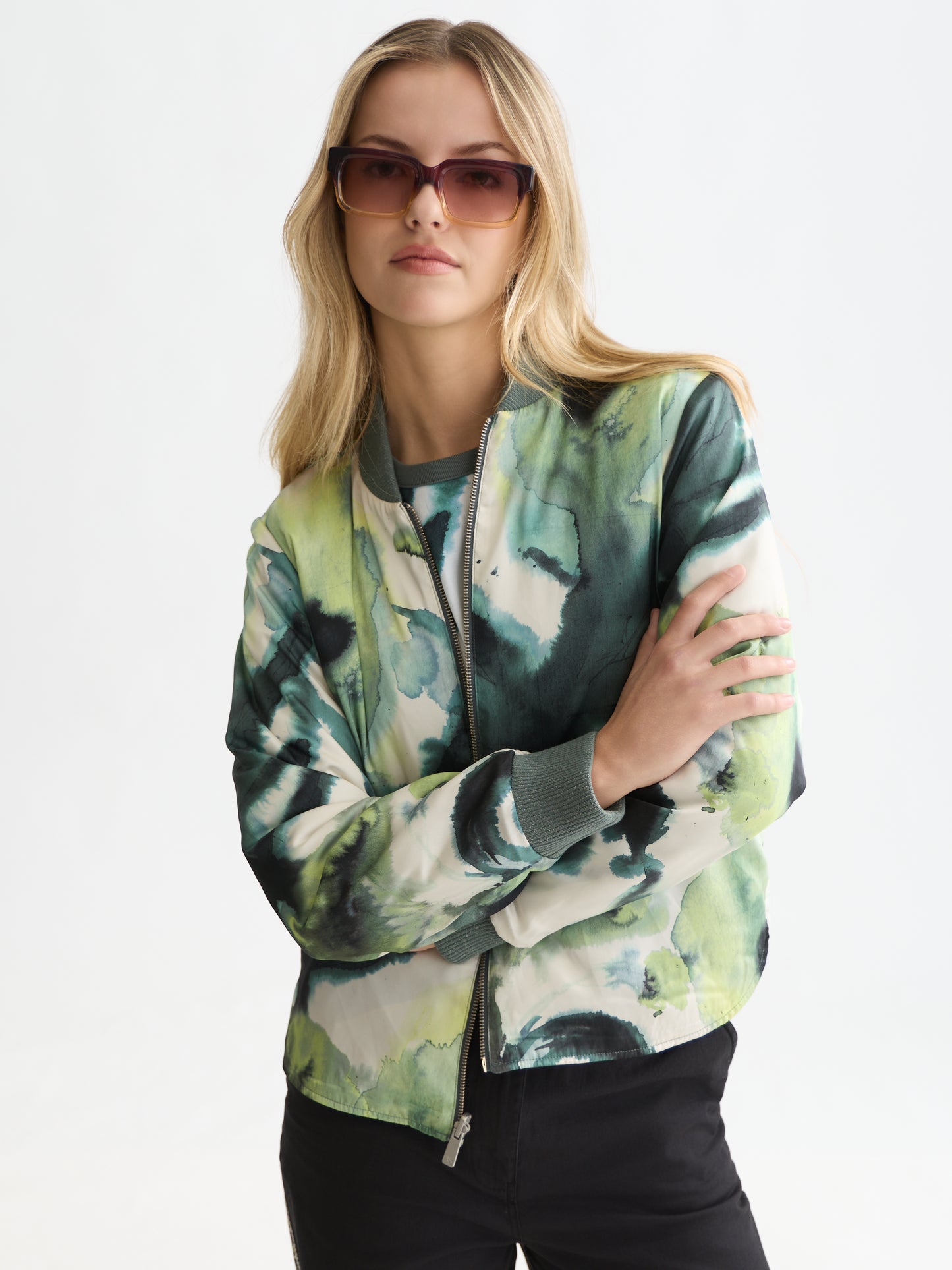 White Smoke ג'קט דו צדדי לנשים Reversible Quilted Bomber SCOTCH & SODA