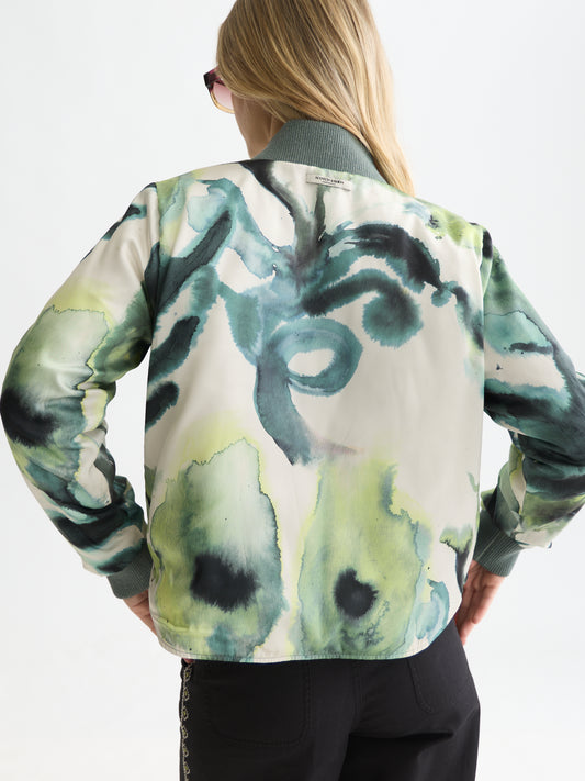 Lavender ג'קט דו צדדי לנשים Reversible Quilted Bomber SCOTCH & SODA