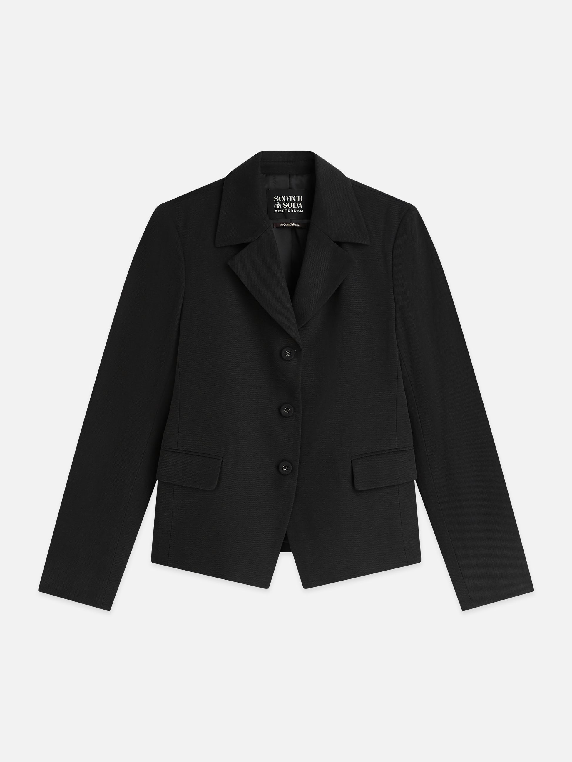 Black בלייזר לנשים Gabardine Fitted SCOTCH & SODA