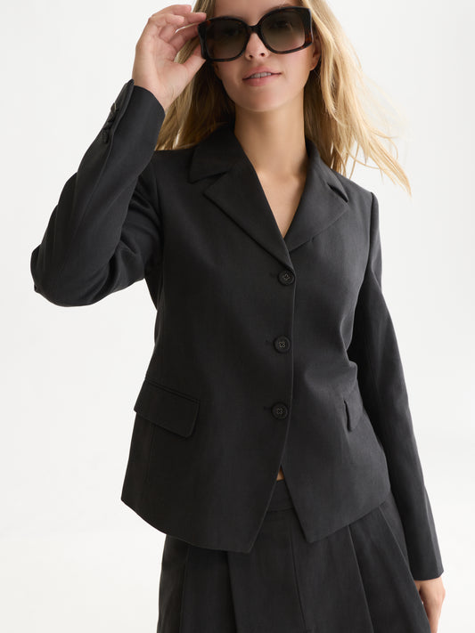 Black בלייזר לנשים Gabardine Fitted SCOTCH & SODA